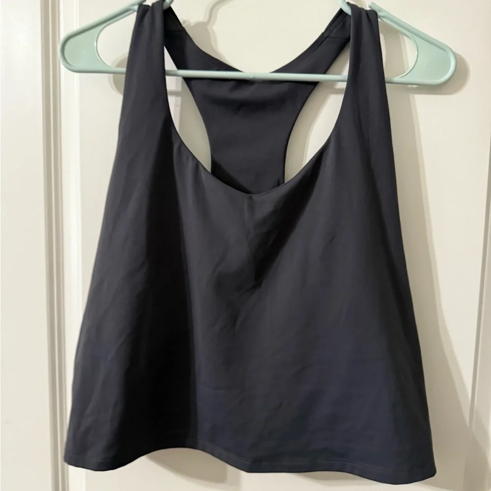 Fabletics Charcoal Racerback Tank Top - Picture 1 of 2